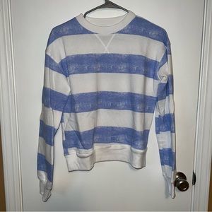 🍀4 for 25🍀 SO | NWOT White and Blue Striped Crewneck